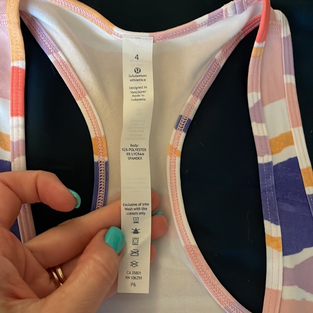 Lululemon Beautiful Multicolored Patterned Tank -… - image 2